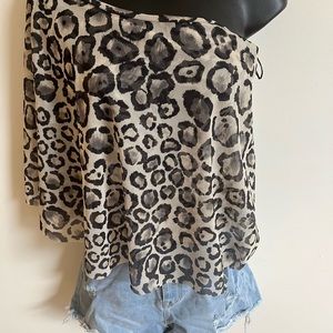 White House Black Market One Shoulder Drape Top